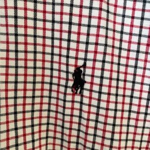 Ralph Lauren vintage boy’s plaid button down shirt white red blue XL preppy